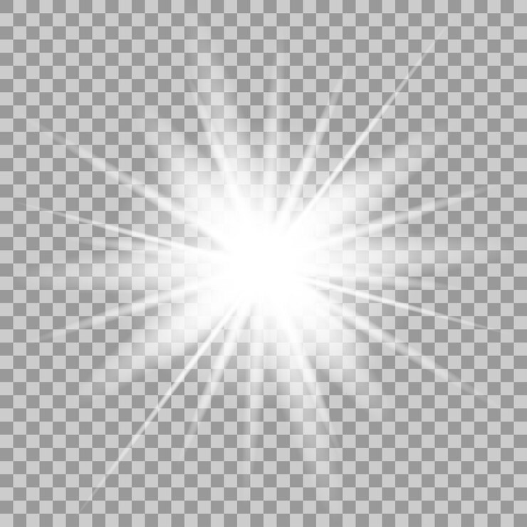 Vetor efeito de luz brilhante vetorial em fundo transparente