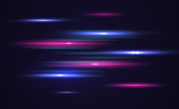 Efeito de luz de alta velocidade abstrato moderno. Movimento dinâmico futurista de tecnologia