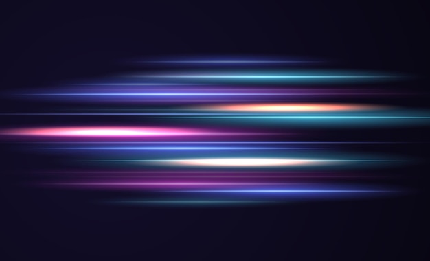 Efeito de luz de alta velocidade abstrato moderno. Movimento dinâmico futurista de tecnologia