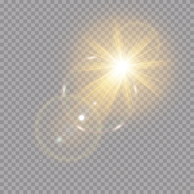 Efeito de luz de brilho. Conceito de flash brilhante.