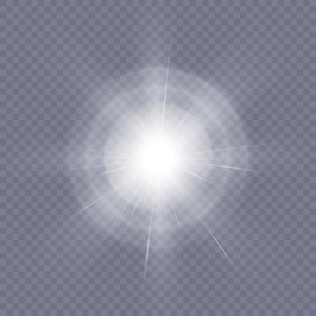 Vetor efeito de luz de estrela brilhante brilho branco brilhante vetor sol para design e ilustração vetor