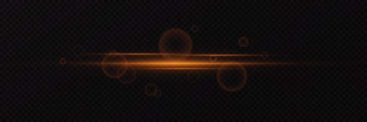 Vetor efeito de luz de flare abstrato e elegante linha de néon brilhante dourada