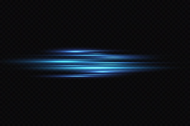 Efeito de luz de movimento para banners. Linhas azuis. O efeito da velocidade em um fundo azul linhas de luz