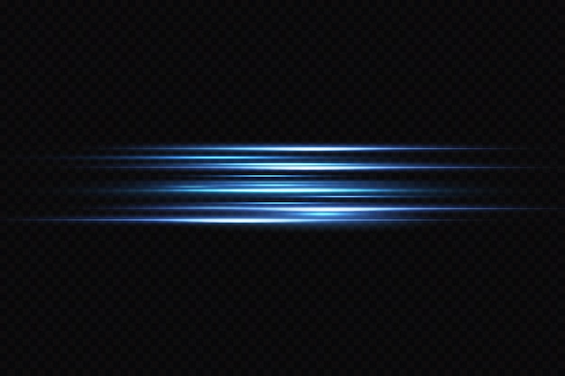 Efeito de luz de movimento para banners. Linhas azuis. O efeito da velocidade em um fundo azul. linhas