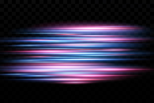 Efeito de luz de movimento para banners Linhas azuis O efeito da velocidade em um fundo azul