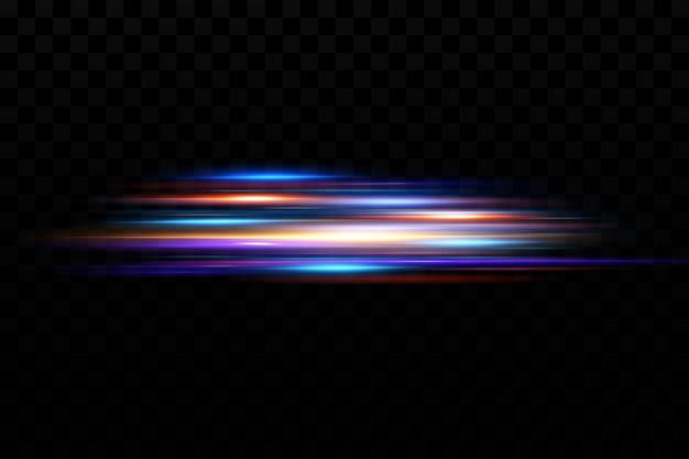 Efeito de luz de movimento para banners Linhas azuis O efeito da velocidade em um fundo azul