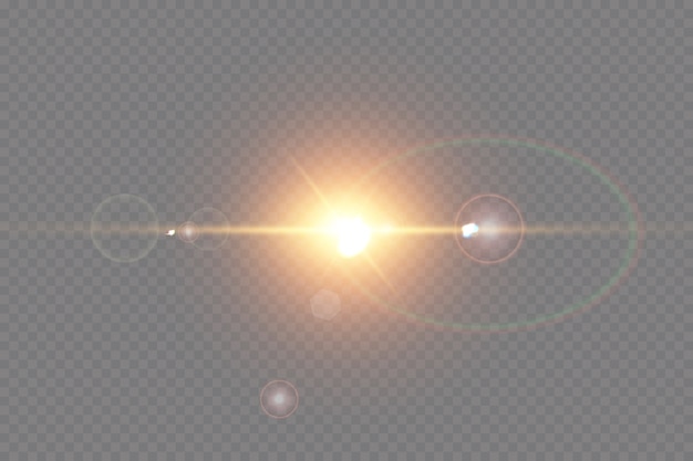 Efeito de luz de reflexo de lente especial de luz solar transparente de vetor.
