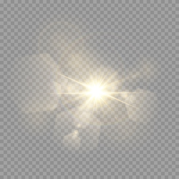 Efeito de luz de reflexo de lente especial luz solar transparente abstrata. borrão em movimento brilho brilho. Isolado de fundo transparente. Elemento de decoração. Estrela horizontal estourar os raios e holofotes.