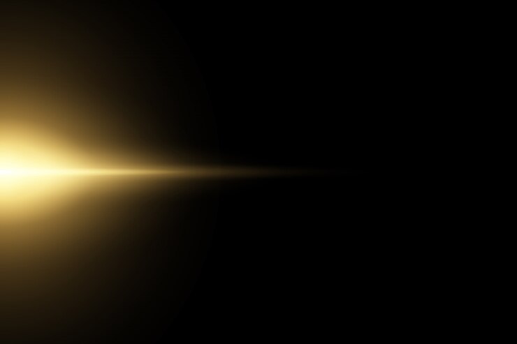 Efeito de luz dourada no escuro