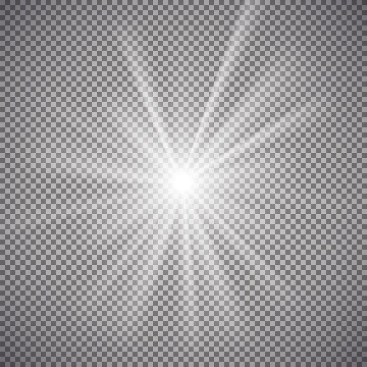 Vetor efeito de luz em fundo transparente.