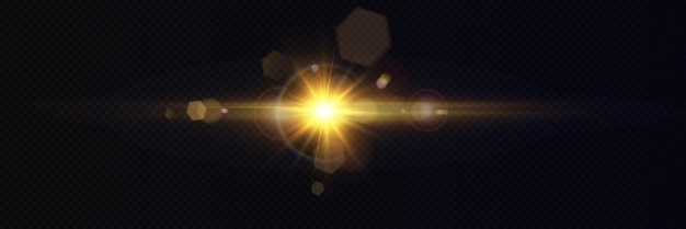 Efeito de luz especial do alargamento da lente da luz solar transparente do vetor.