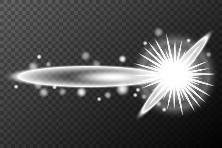 Vetor efeito de luz explosão de erupção isolada linha de poeira brilhante erupção solar faísca estrela efeito vetor de luz solar