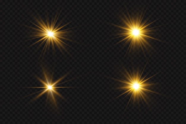 Efeito de luz Golden brilhante estrela amarela sol Starlight