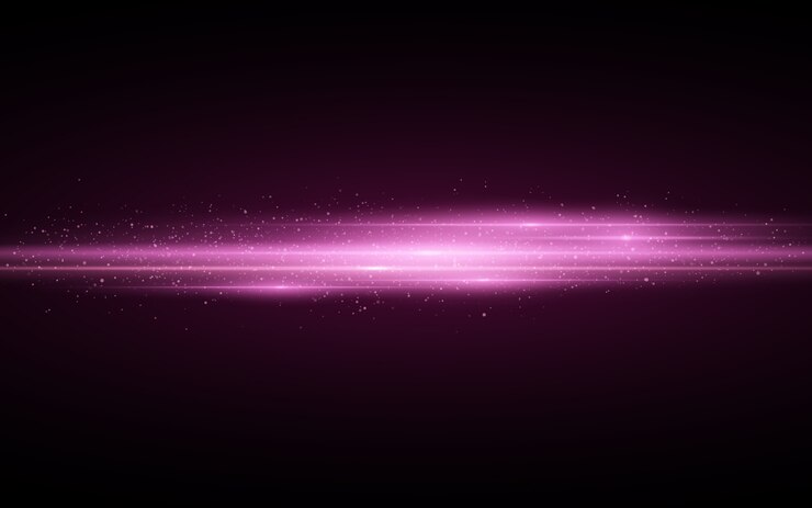Efeito de luz roxo elegante isolado no fundo preto.