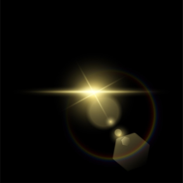 Efeito de luz vetorial de ouro metálico de luxo