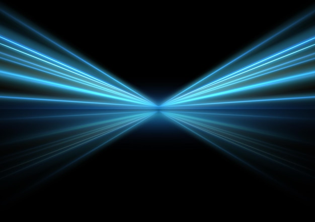 Efeito de movimento de luz de alta velocidade abstrata moderna em ilustração vetorial de fundo preto