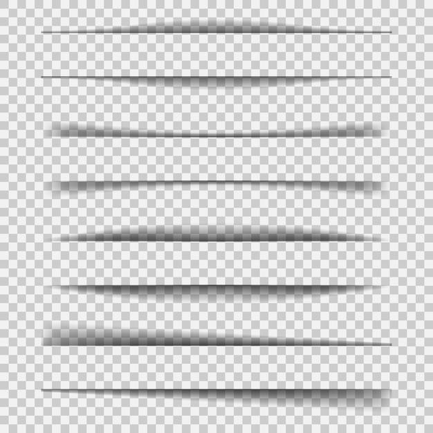 Efeito de sombra de folha de papel isolado em ilustração vetorial de fundo transparente