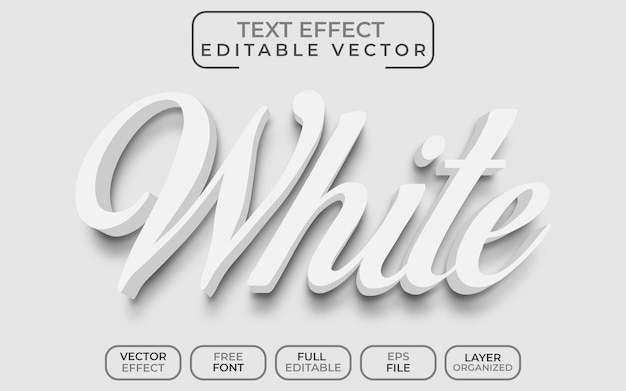 Efeito de texto 3D branco