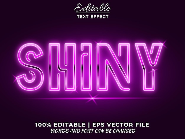 Efeito de texto 3d brilhante Vetor Premium