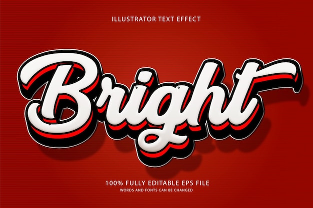 Efeito de texto 3D brilhante