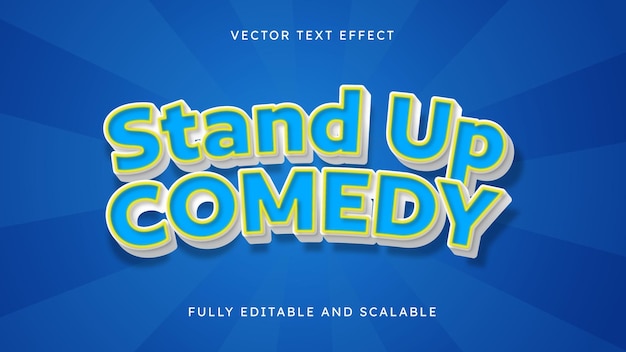 Efeito de texto 3d de comédia stand up