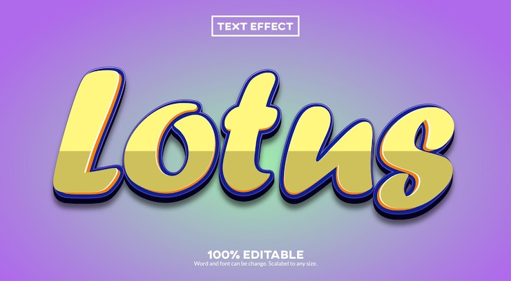 Efeito de texto 3D de lótus