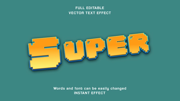 Efeito de texto 3d de pixel retrô letras do alfabeto de videogame dos anos 80