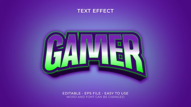 Vetor efeito de texto 3d do jogador
