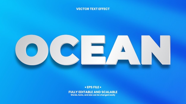 Efeito de texto 3D do oceano