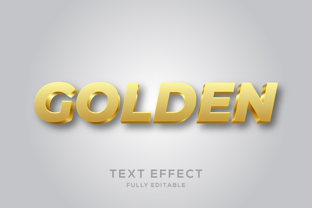 Efeito de texto 3d dourado moderno e elegante