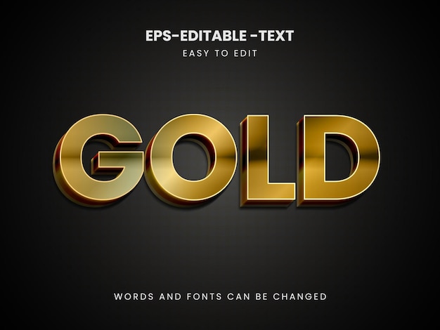 Efeito de texto 3D dourado