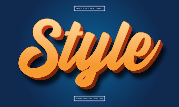 Efeito de texto 3d editável de estilo