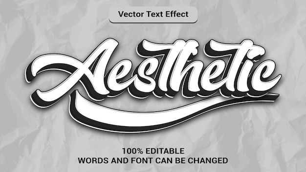 Vetor efeito de texto 3d editável estético com cor de estilo moderno