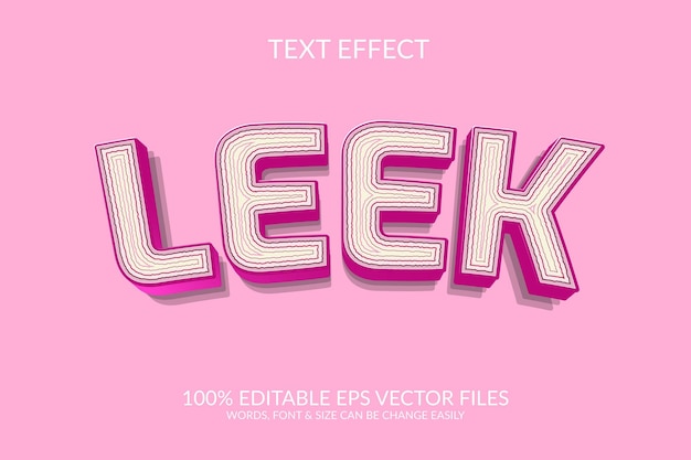Efeito de texto 3D editável para alterar