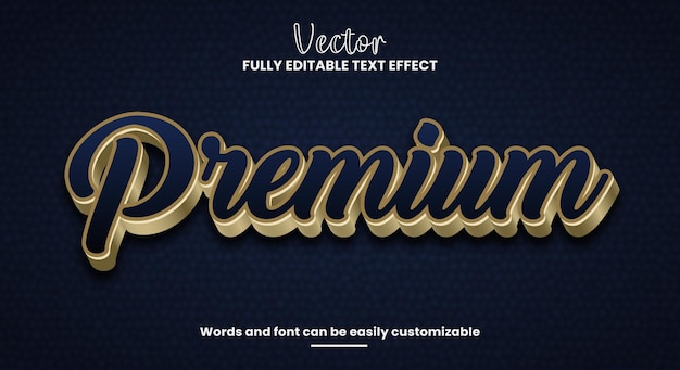 Vetor efeito de texto 3d editável premium