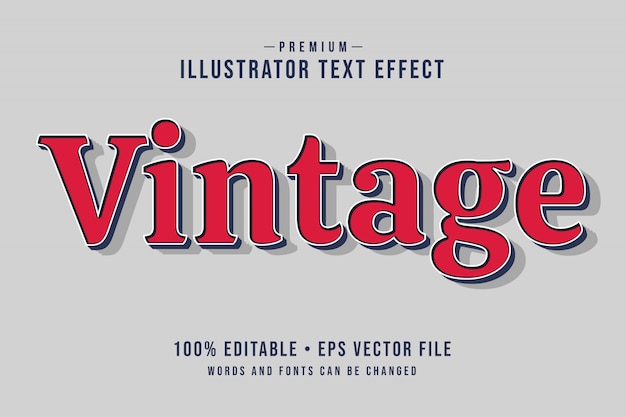 Vetor efeito de texto 3d editável vintage ou estilo gráfico com vermelho escuro