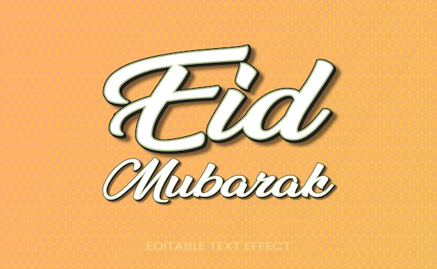 Vetor efeito de texto 3d eid mubarak