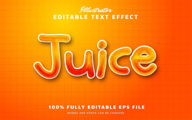 Efeito de texto 3d juice