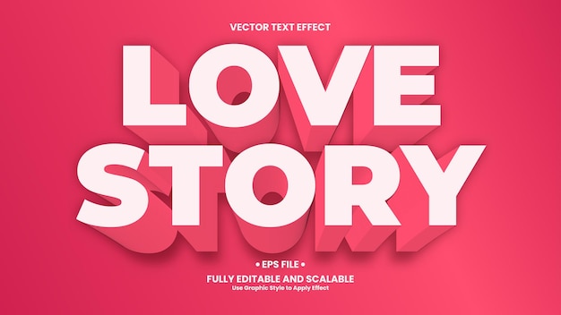 Efeito de texto 3d love story