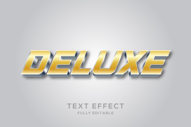 Efeito de texto 3D moderno dourado e prateado