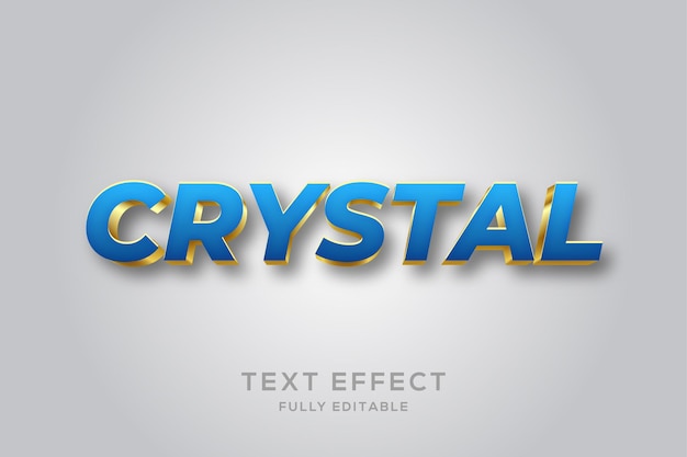 Efeito de texto 3d moderno em azul e dourado