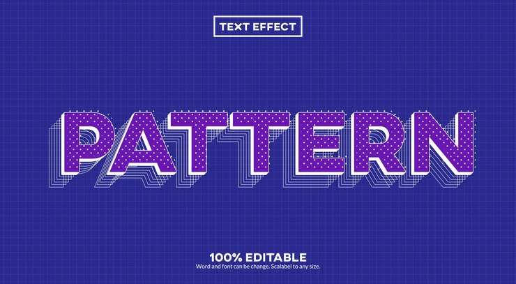 Efeito de texto 3D padrão