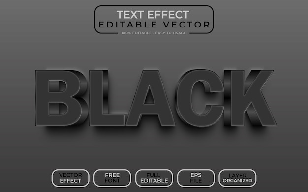 Efeito de texto 3d preto