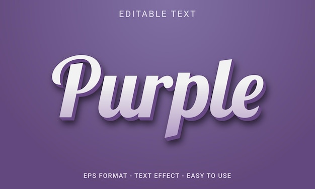 Efeito de texto 3d roxo