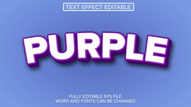 Efeito de texto 3D VECTOR PURPLE EDITÁVEL
