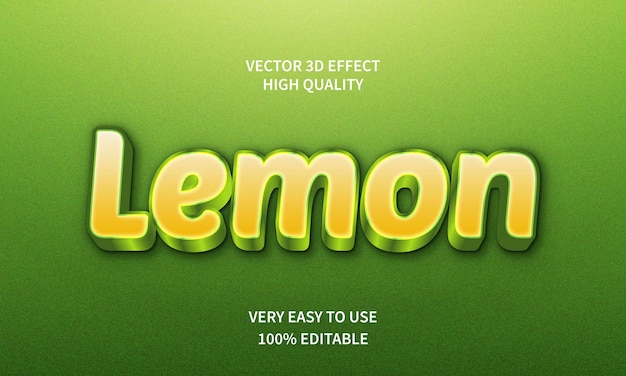 Efeito de texto 3d verde limão