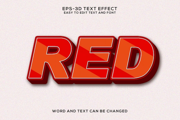 Efeito de texto 3D vermelho