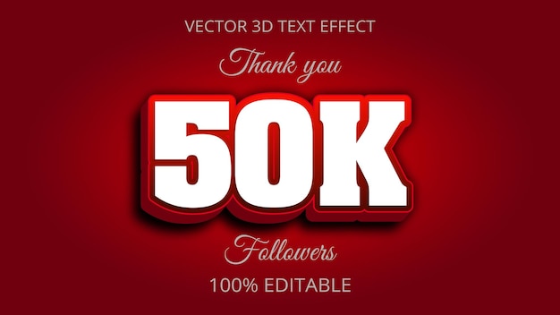 Efeito de texto 50k 3D