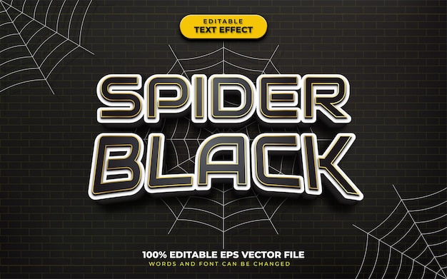 Efeito de texto aranha preta