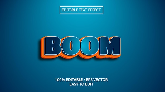 Efeito de texto boom eps Vetor Premium